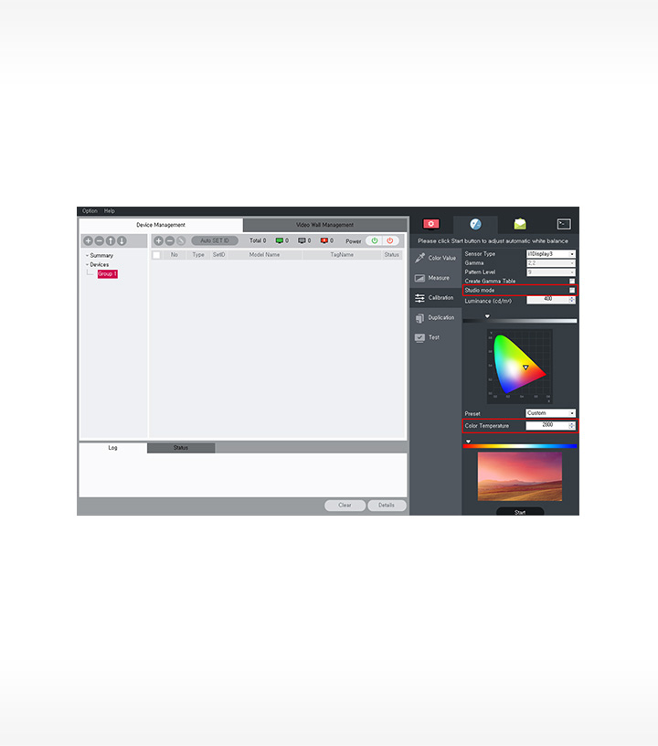 The studio mode of SuperSign C