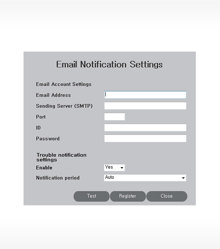 The Setup screen of SuperSign C