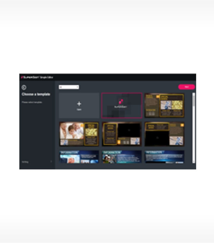 The SuperSign Simple Editor content editing screen
