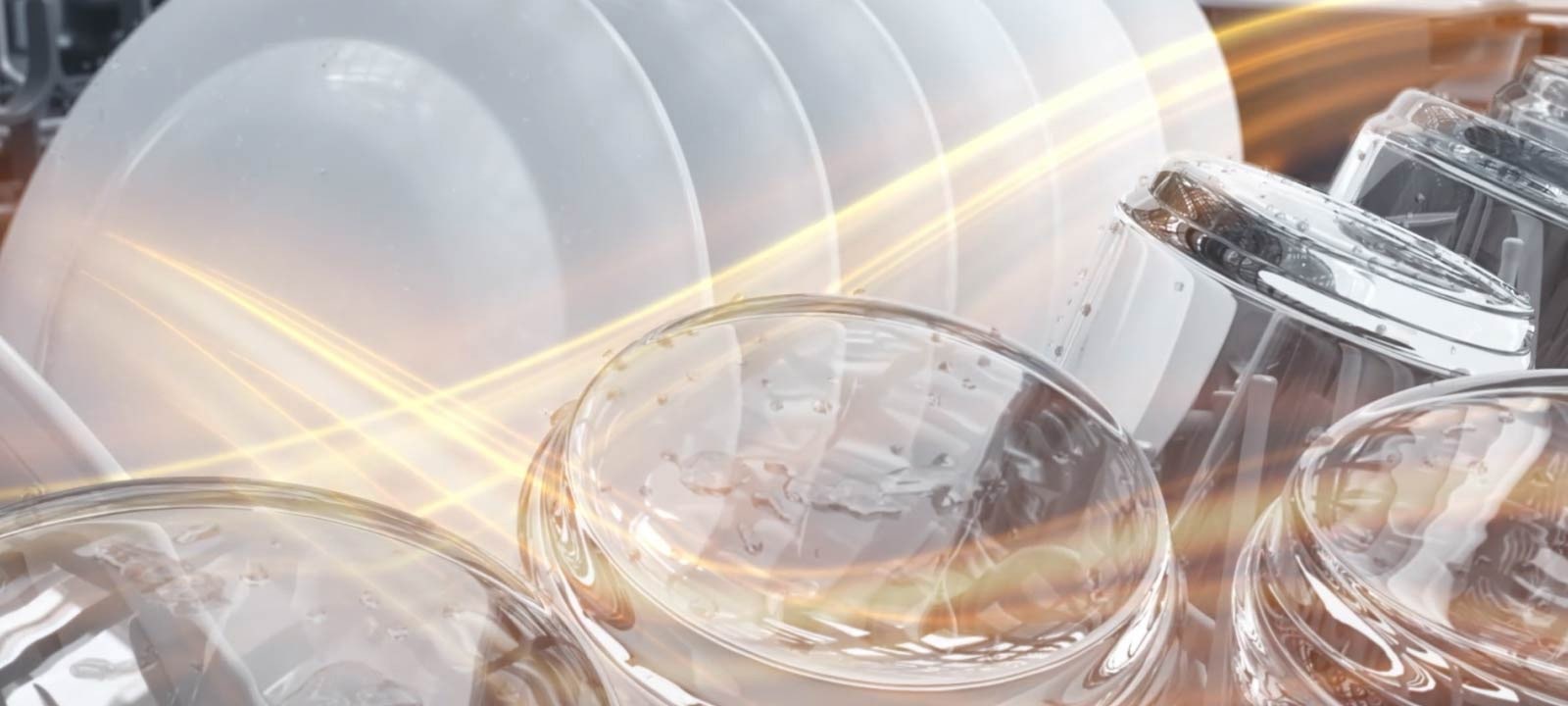 Hot air circulating inside a dishwasher