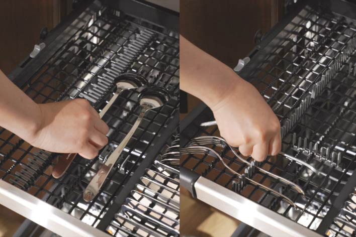 The video shows various storage methods by adjusting the height of the 3rd rack or folding or unfolding the divider.