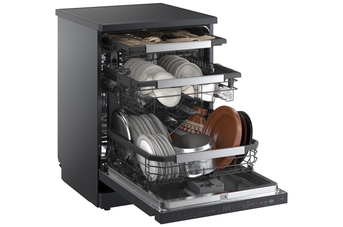 LG 14 Places QuadWash™ Dishwasher Matte Black with TrueSteam™, Heat Dry, DFC287HMS, thumbnail 10