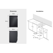 LG 14 Places QuadWash™ Dishwasher Matte Black with TrueSteam™, Heat Dry, DFC287HMS, thumbnail 7