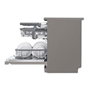 LG New QuadWash Steam Dishwasher, Inverter Direct Drive, Easy Rack plus, Platinum Silver Color, Side view, DFC435FP, thumbnail 11