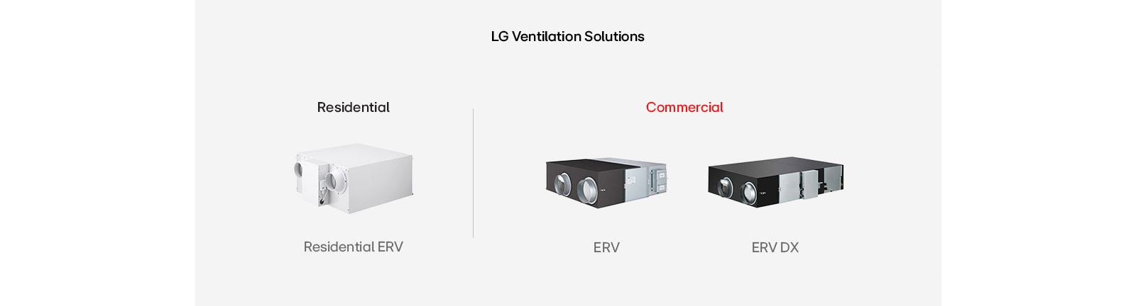 LG residential and Commercial Energy Recovery Ventilation (ERV) units for cleaner indoor air 