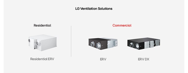 LG residential and Commercial Energy Recovery Ventilation (ERV) units for cleaner indoor air 