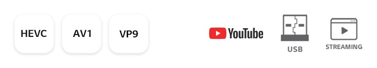 Youtube, USB and Streaming icons