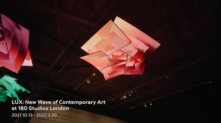 A series of different exhibits that used different LG TVs that showcased the art works.