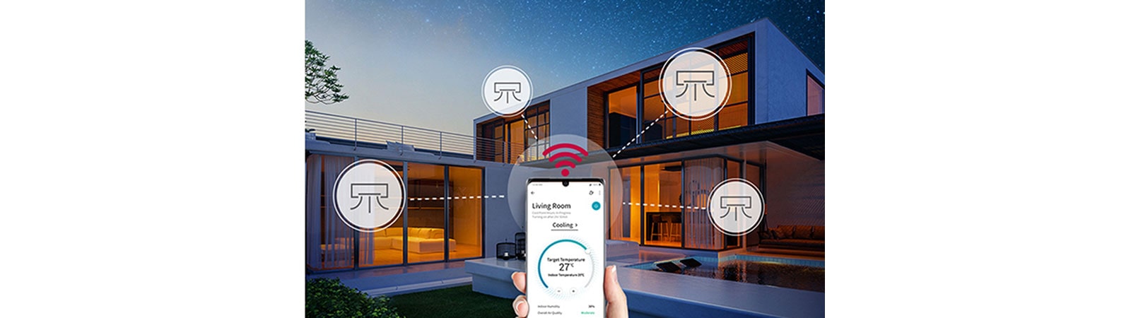 I can control several air conditioners at home with my smartphone