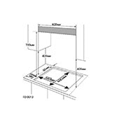 LG Built-in 900 Gas Panel |4 Burners | Front control panel | Auto-ignition Feature, dimension, HU641BBG, thumbnail 6