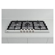 LG Built-in 900 Gas Cooktop |5 Burners | Stainless Steel | Heavy duty grates, Front view , CG5Z3626S, thumbnail 2