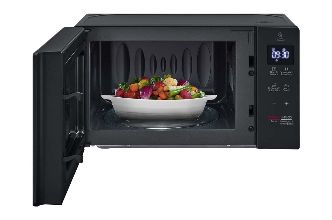 LG 20L NeoChef™ (MS2032GAS, Black), Front open with food, MS2032GAS, thumbnail 2