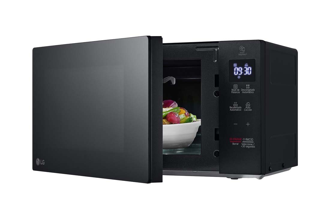 LG 20L NeoChef™ (MS2032GAS, Black), Right side open with food, MS2032GAS, thumbnail 7