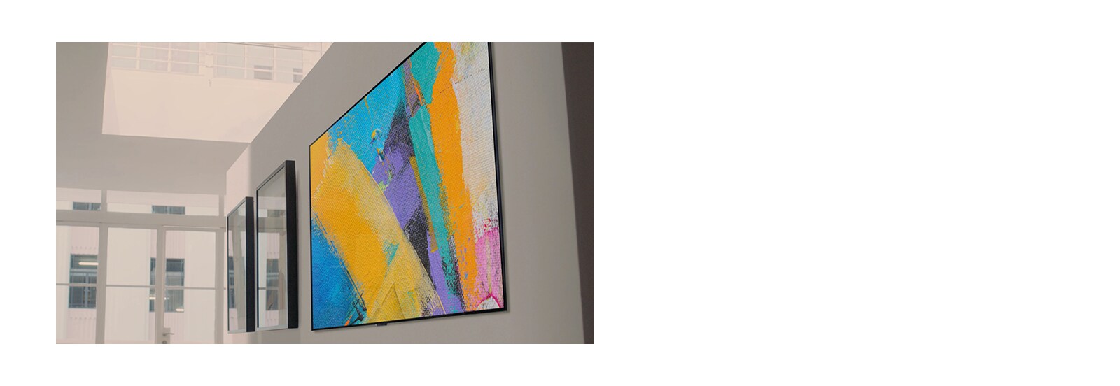 A woman and a man install a wall mount to hung a TV on the wall step by step with a wall mount bracket and an accessory kit that provide a guide paper and a paper box making the installation easier. (play the video)