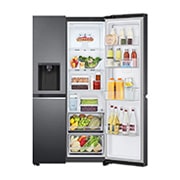 LG 635(L) | Side by Side Refrigerator |Smart Inverter Compressor |DoorCooling™ | UVnano™, front right open food view, GC-J257SQRS, thumbnail 10