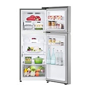 LG 217(L) | Top Freezer Refrigerator |Smart Inverter Compressor| LinearCooling™ | DoorCooling™, front open view with food stored, GV-B212PLGB, thumbnail 2