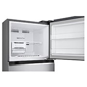 LG 217(L) | Top Freezer Refrigerator |Smart Inverter Compressor| LinearCooling™ | DoorCooling™, top freezer opened with moving ice maker attached, GV-B212PLGB, thumbnail 5