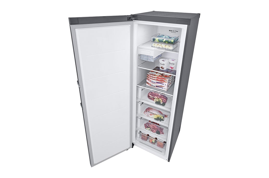 LG 324(L) | Single Door Freezer |Smart Inverter Compressor | Multi-Air Flow™ | Large Capacity, Top open perspective food, GC-B414ELFM, thumbnail 5