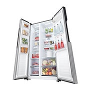 LG 519(L) | Side by Side Refrigerator | Multi Air Flow | Total No Frost, RightPerspectiveOpen with food, GCFB507PQAM, thumbnail 10