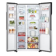 LG 519(L) | Side by Side Refrigerator | Multi Air Flow | Total No Frost, FrontOpen with food, GCFB507PQAM, thumbnail 2