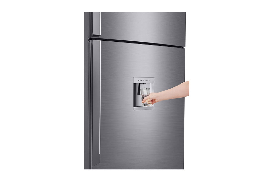 LG 438(L) | Top Freezer Refrigerator | Smart Inverter Compressor | Water Dispenser | NatureFRESH™ | LinearCooling™, water dispenser view, GL-T652HLCM, thumbnail 11
