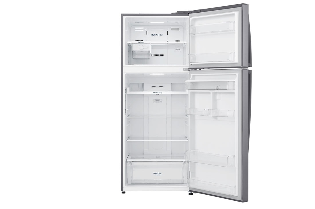 LG 438(L) | Top Freezer Refrigerator | Smart Inverter Compressor | Water Dispenser | NatureFRESH™ | LinearCooling™, Front view door open without food, GL-T652HLCM, thumbnail 3