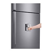 LG 438(L) | Top Freezer Refrigerator | Smart Inverter Compressor | Water Dispenser | NatureFRESH™ | LinearCooling™, water dispenser view, GL-T652HLCM, thumbnail 11
