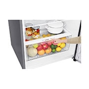 LG 438(L) | Top Freezer Refrigerator | Smart Inverter Compressor | Water Dispenser | NatureFRESH™ | LinearCooling™, Drawer view with food, GL-T652HLCM, thumbnail 5