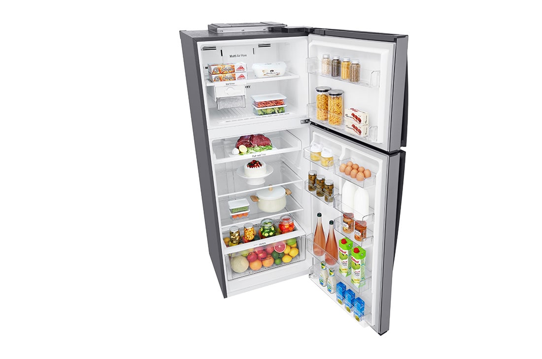LG 438(L) | Top Freezer Refrigerator | Smart Inverter Compressor | NatureFRESH™ | LinearCooling™, perspective view, GL-C652HLCM, thumbnail 12
