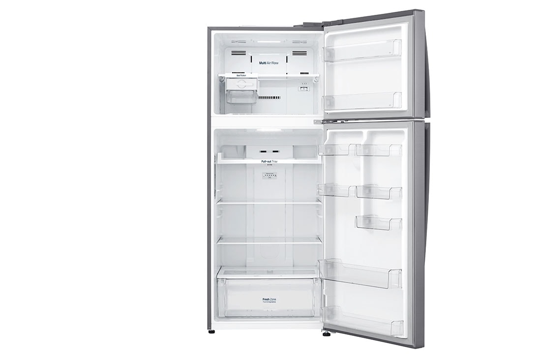 LG 438(L) | Top Freezer Refrigerator | Smart Inverter Compressor | NatureFRESH™ | LinearCooling™, front view open without food, GL-C652HLCM, thumbnail 3