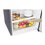 LG 438(L) | Top Freezer Refrigerator | Smart Inverter Compressor | NatureFRESH™ | LinearCooling™, bottom drawer view with food, GL-C652HLCM, thumbnail 6