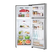 LG 375(L) | Top Freezer Refrigerator |Smart Inverter Compressor |LINEAR Cooling™ | Multi Air Flow, front open view with food stored, GN-B472PLMB, thumbnail 2