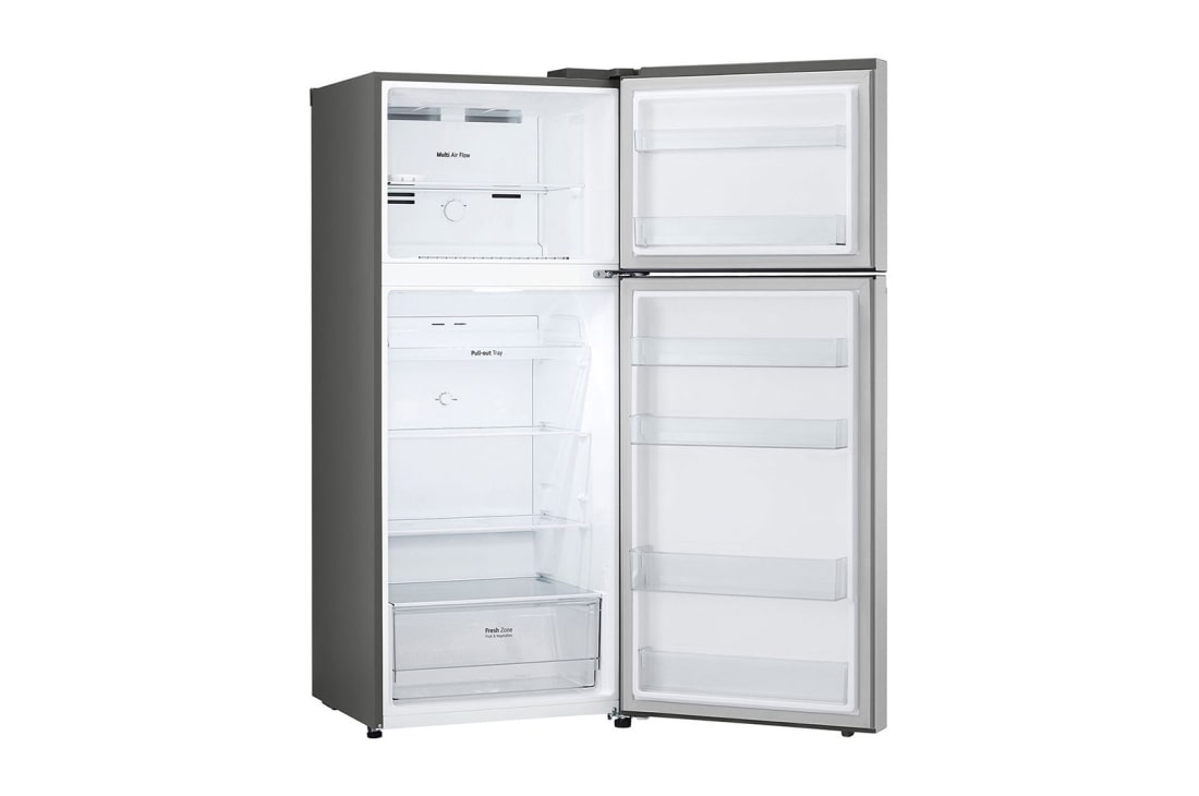 LG 375(L) | Top Freezer Refrigerator |Smart Inverter Compressor |LINEAR Cooling™ | Multi Air Flow, right side open view , GN-B472PLMB, thumbnail 11