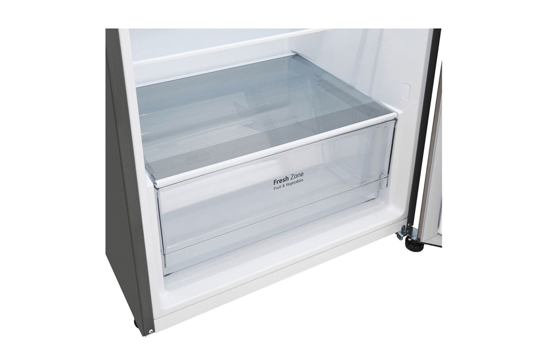 LG 375(L) | Top Freezer Refrigerator |Smart Inverter Compressor |LINEAR Cooling™ | Multi Air Flow, detail view of drawer, GN-B472PLMB, thumbnail 7