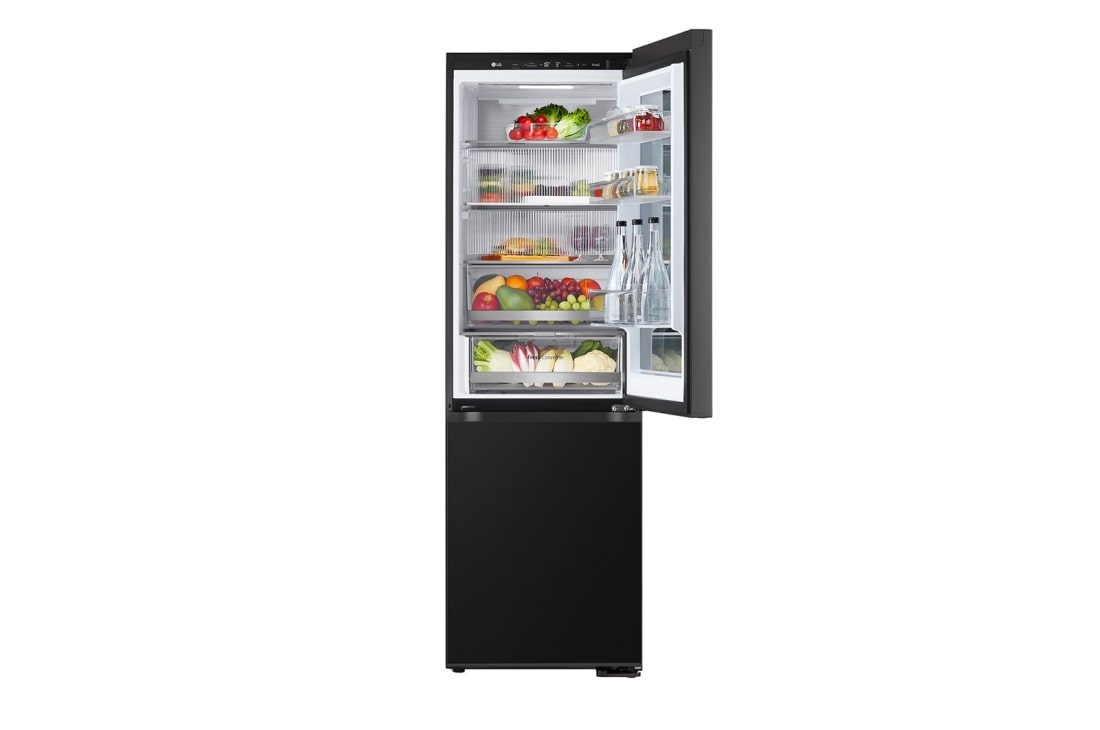 LG 349L InstaView™ Bottom Freezer Refrigerator Essence Black Steel, front open , GC-V459FSKW, thumbnail 4