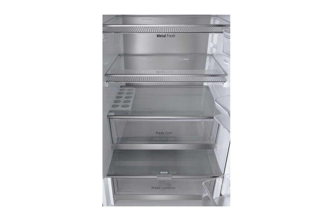 LG 349L InstaView™ Bottom Freezer Refrigerator Essence Black Steel, drawer without food , GC-V459FSKW, thumbnail 6