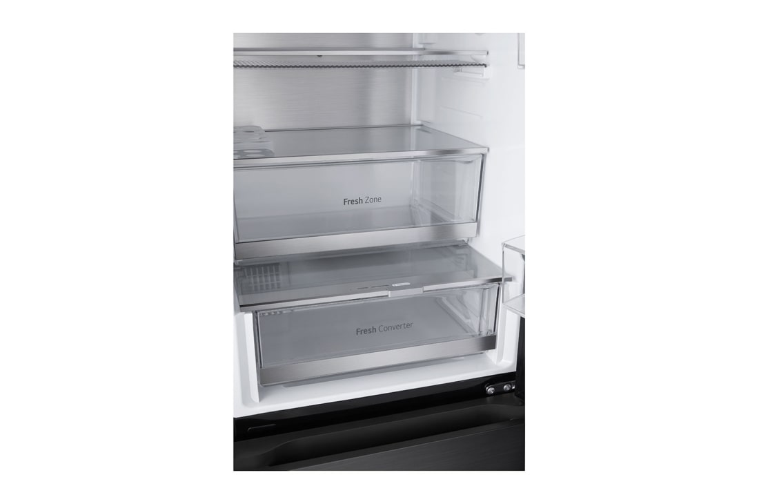 LG 349L InstaView™ Bottom Freezer Refrigerator Essence Black Steel, drawer without food , GC-V459FSKW, thumbnail 7