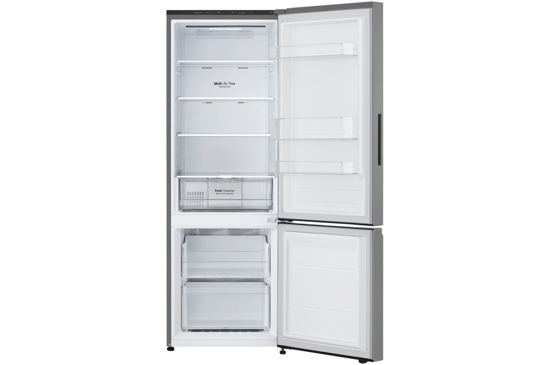 LG 335(L) | Bottom Freezer Refrigerator | Smart Inverter Compressor | LINEAR Cooling™ | Multi Air Flow, front open without food , GN-B389FLDM, thumbnail 3