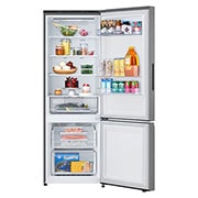 LG 335(L) | Bottom Freezer Refrigerator | Smart Inverter Compressor | LINEAR Cooling™ | Multi Air Flow, front open with food , GN-B389FLDM, thumbnail 2