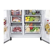 LG Door-in-Door™ ThinQ™ Side by Side 617L Refrigerator, UVnano™, LINEARCooling™, ThinQ™ in Silver color, i-micom view, GC-L257KLKW, thumbnail 7