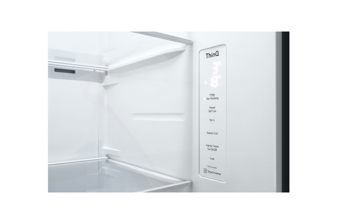 LG Door-in-Door™ ThinQ™ Side by Side 617L Refrigerator, UVnano™, LINEARCooling™, ThinQ™ in Silver color, drawer view, GC-L257KLKW, thumbnail 4