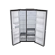 LG 674L Side-by-Side Refrigerator with Multi Air Flow, Multi Digital Sensors, Smart Diagnosis™, Matte Black Finish, 3-Star, Front all door open , GC-B257KQJW, thumbnail 9