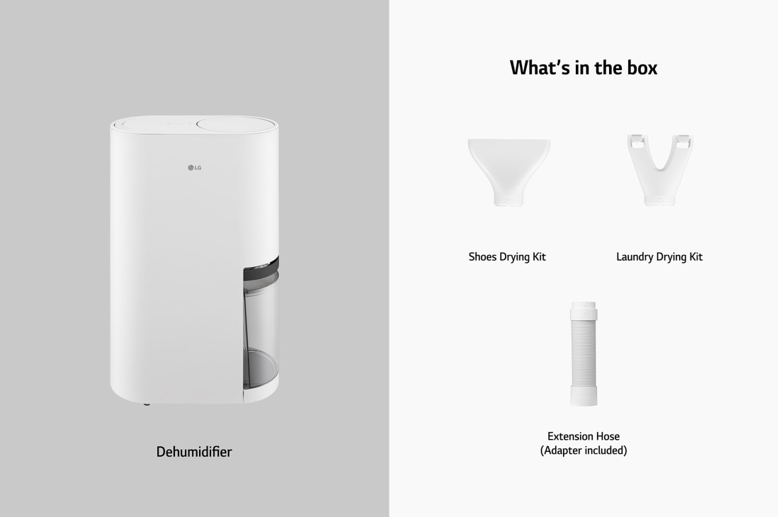 LG PuriCare™ Dual Inverter 34L Dehumidifier, What's in the box, DD20GMWE1, thumbnail 17