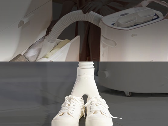 If necessary, a separately sold drying kit can be connected to the product to partially dehumidify closet or shoes.
