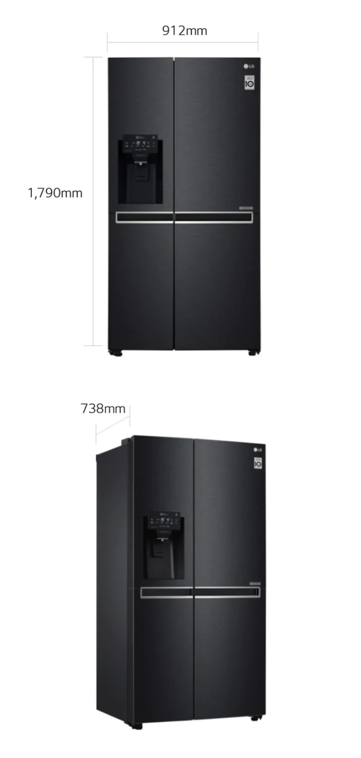 LG 668-Litres Fridge GC-J247SQXV; Gross 668(L) | Net 601(L) | Side by Side Refrigerator