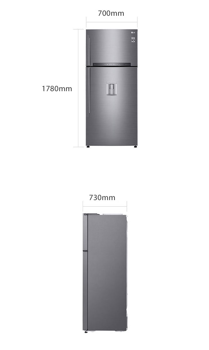 LG GL-F652HLHU Net 438(L) Top Freezer Refrigerator | DoorCooling+™ | HygieneFresh+™ Fridge-Silver