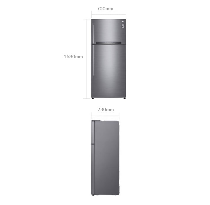 LG GL-H602HLHU Net 410(L) Top Freezer Refrigerator | DoorCooling+™ | HygieneFresh+™