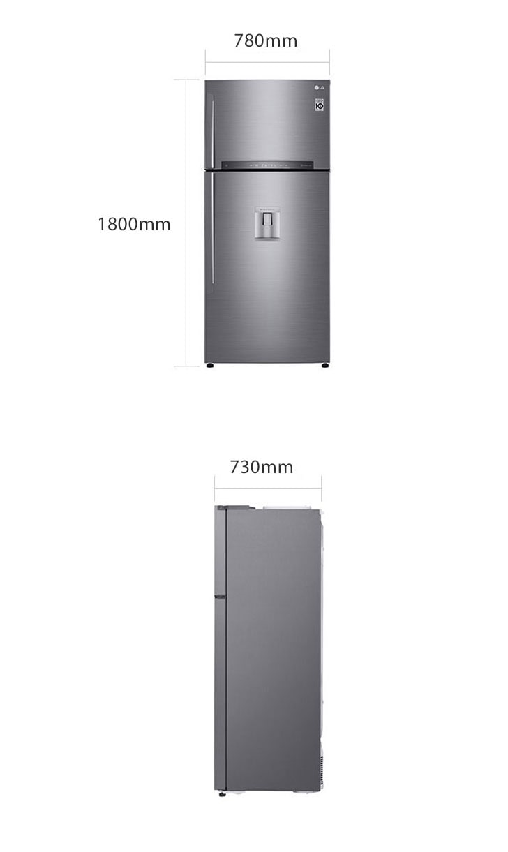 LG 547-Litres Fridge GN-F702HLHU; Net 509(L) Refrigerator | Inverter Linear Compressor | Water Dispenser |LINEAR Cooling™ | DoorCooling+™ | HygieneFresh+™ | Smart ThinQ™