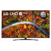 LG UHD 55 Inch UP81 Series Cinema Screen Design 4K Active HDR webOS Smart with ThinQ AI, front view with infill image., 55UP8150PVB, thumbnail 2