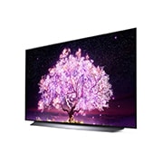 LG OLED TV 55 Inch C1 Series Cinema Screen Design 4K Cinema HDR webOS Smart with ThinQ AI Pixel Dimming, side view, OLED55C1PVB, thumbnail 4